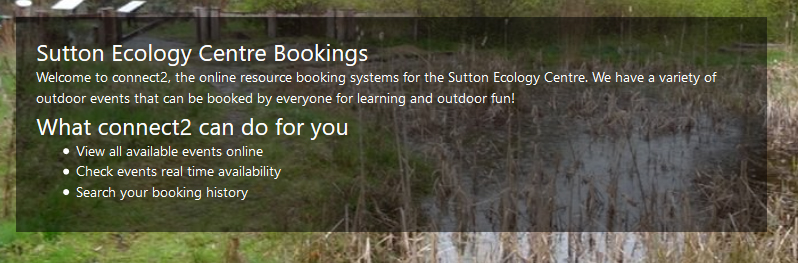sutton ecology centre bookings